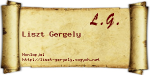 Liszt Gergely névjegykártya